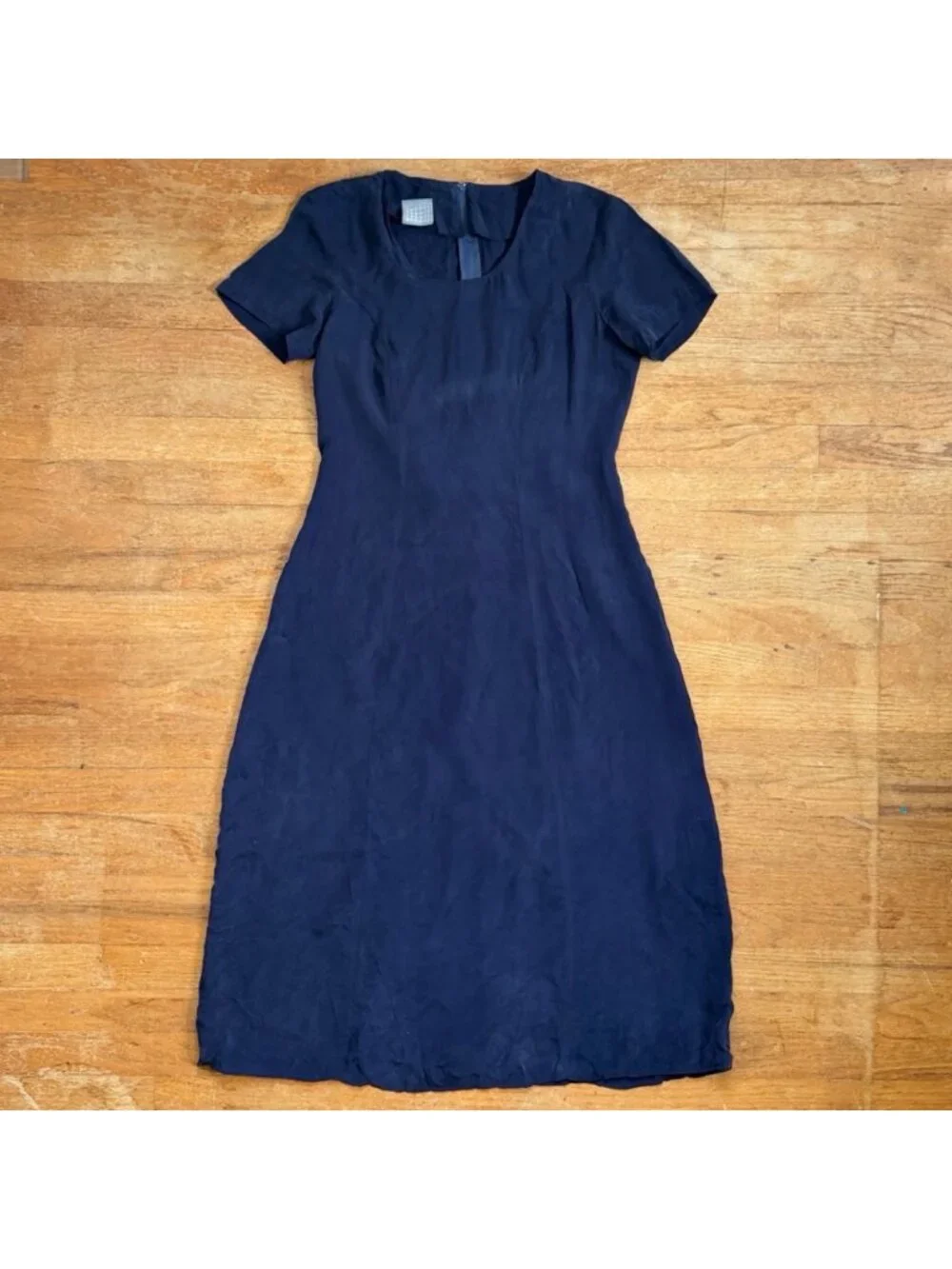 Vintage Dark Blue Dress & Top Set Size Small 90s Bember Rayon Co Ord Oufit Set